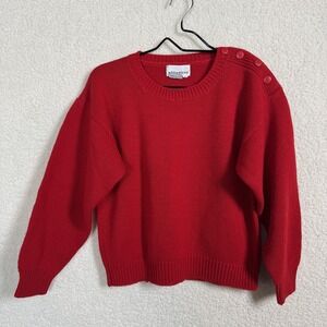 Vintage Objectives Sweater Womens Medium Button Shoulder Acrylic Pullover 80s 90